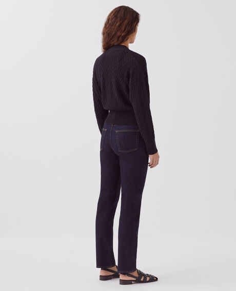 Linen V-neck cardigan H091 black beauty