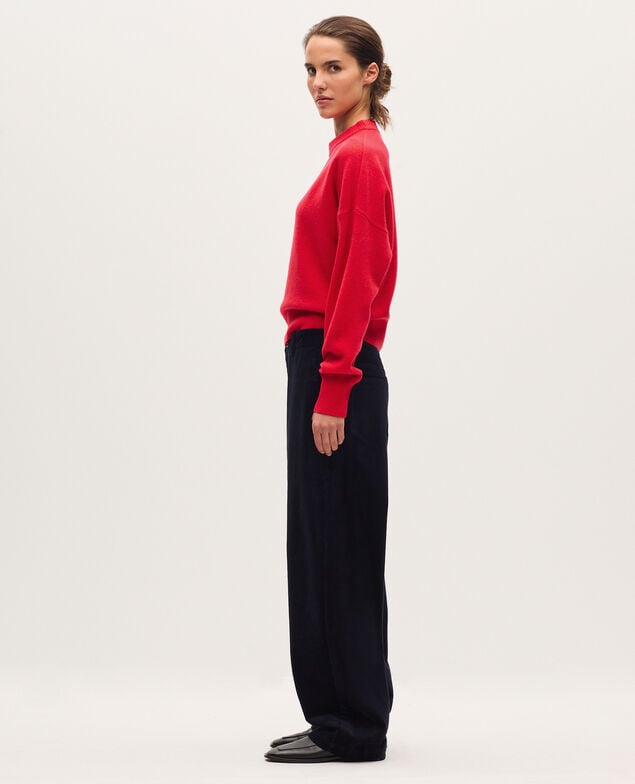 Round neck wool jumper U150 red