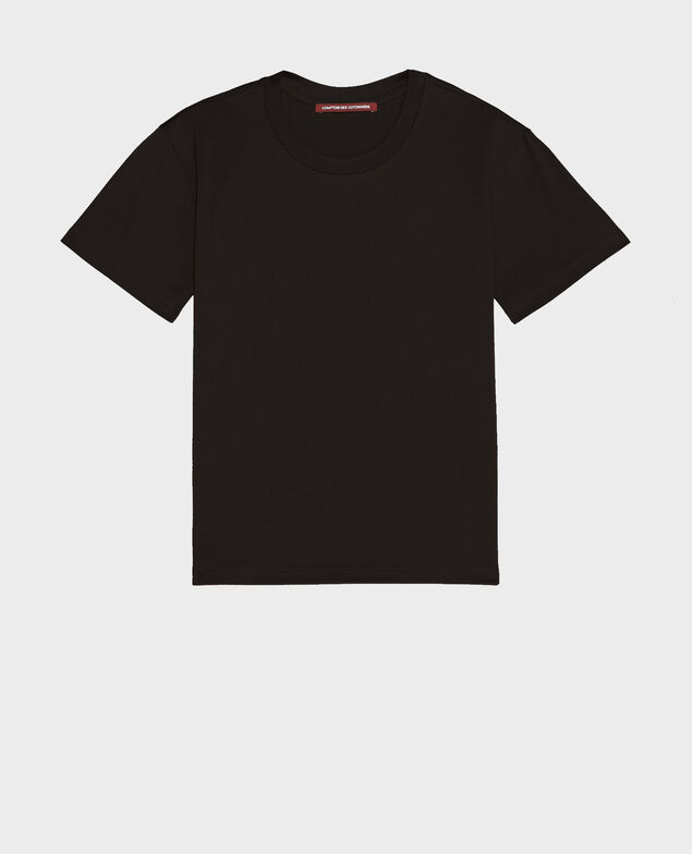 Round neck cotton t-shirt Black beauty