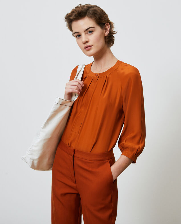Loose silk blouse Umber