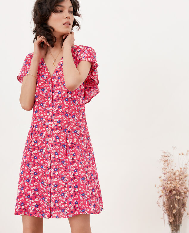 Printed dress Honolulu ultra pink