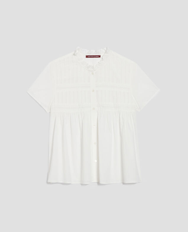 Short-sleeved blouse H013 gardenia