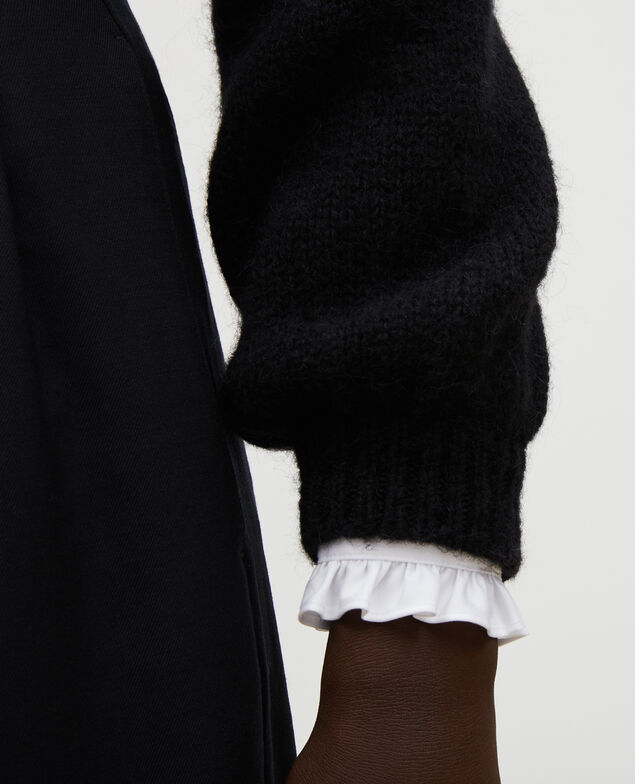 Loose boatneck wool jumper Black beauty