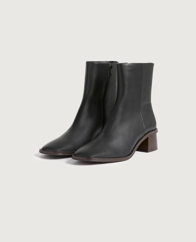 Leather boots H091 black beauty