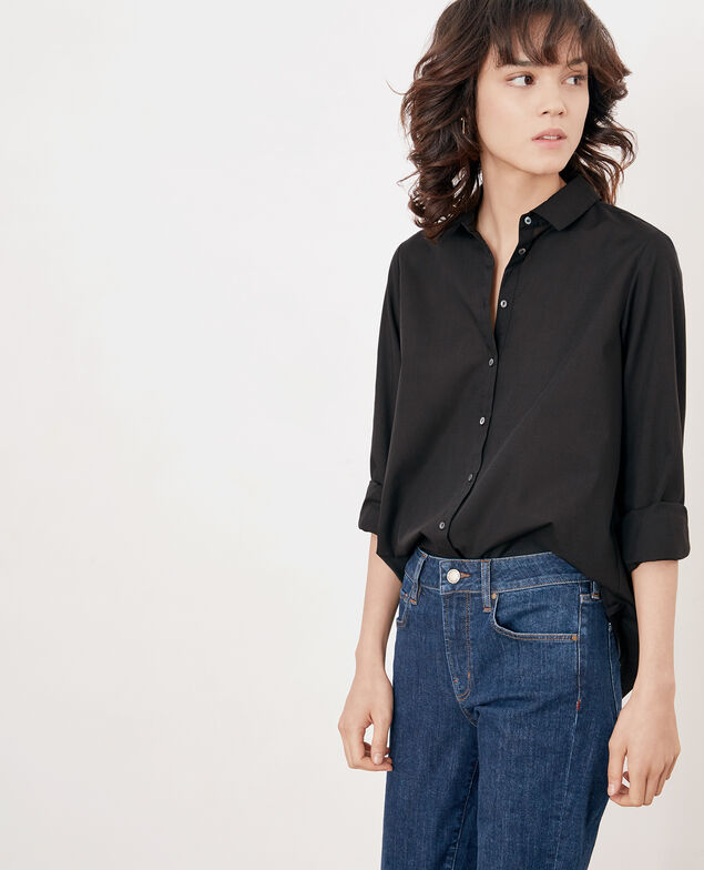 Shirt with pleated back Noir