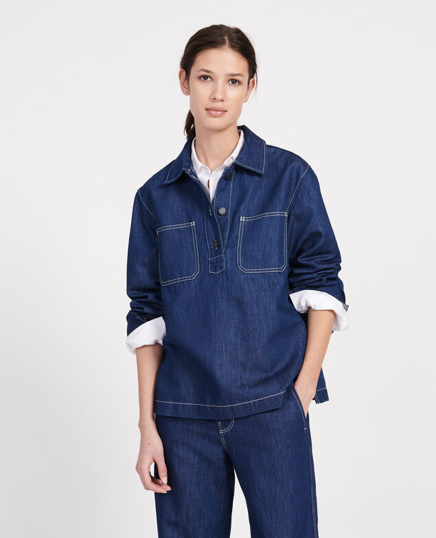 Cotton and linen tunic Indigo