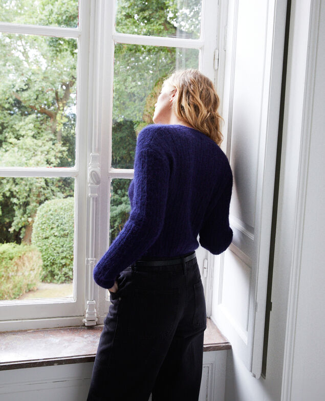 Novelty knit jumper Evening blue