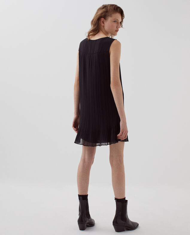 Pleated mini dress H091 black beauty