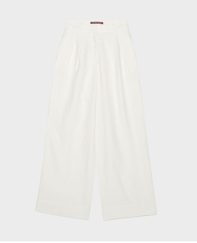 Linen high-waisted trousers YVONNE Gardenia