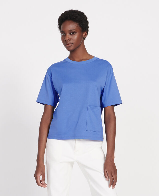 Mercerised cotton Oversize t-shirt Persian jewel