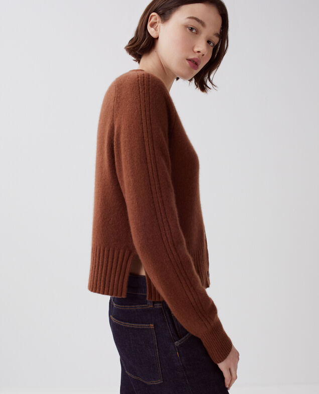 Cashmere cardigan I370 emperador coffee