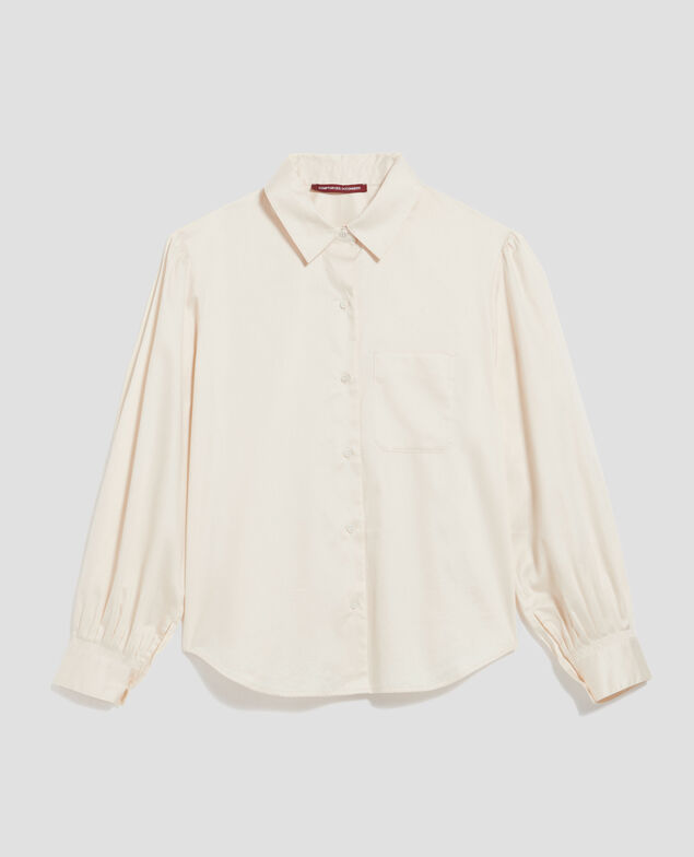 Silky cotton shirt I300 pearled ivory