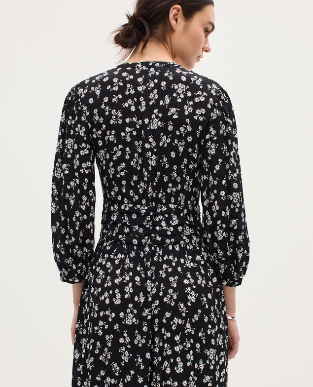 Silky maxi dress K094 daisy black