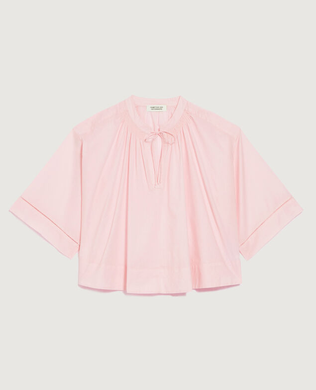 Cotton voile blouse K100 bloom pink