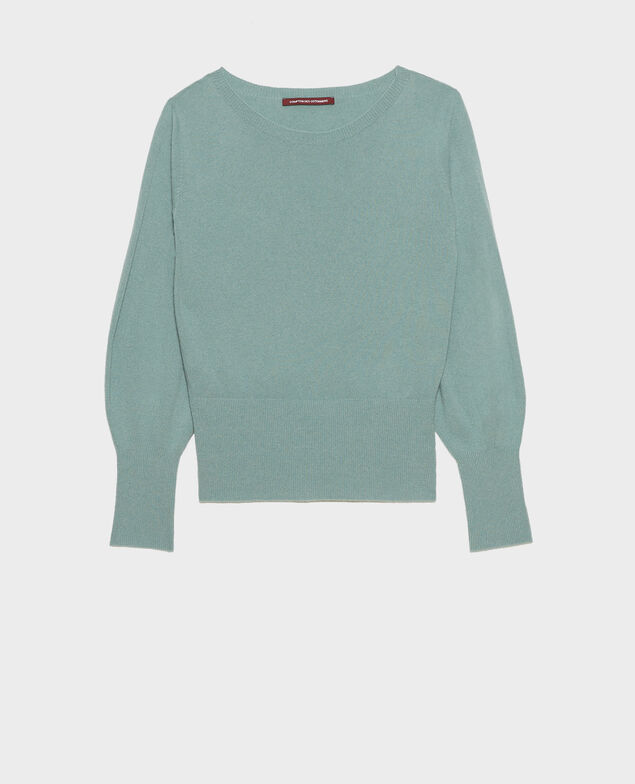 Fine cashmere boatneck jumper Chinois green