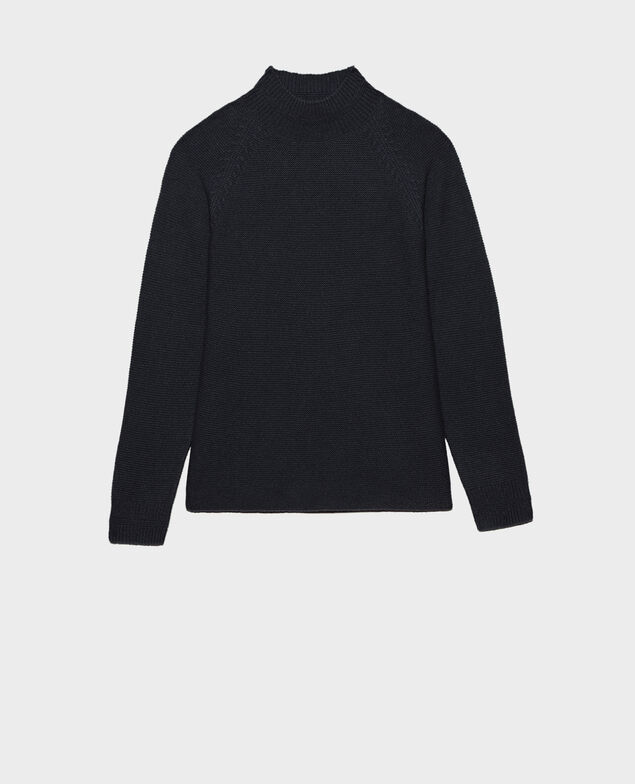 Loose 3D cashmere turtleneck jumper. Night sky