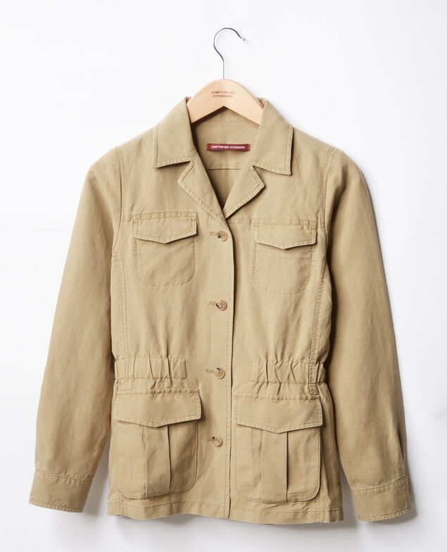 Safari jacket with linen Mastic