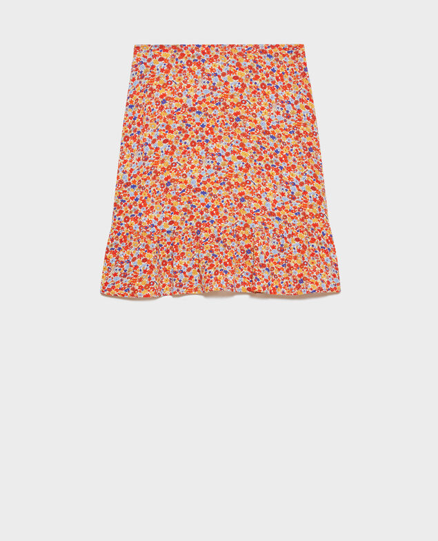 Printed mini skirt 5301c garden royalblue