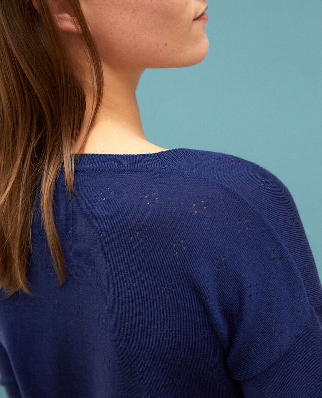 Merino wool jumper Medieval blue