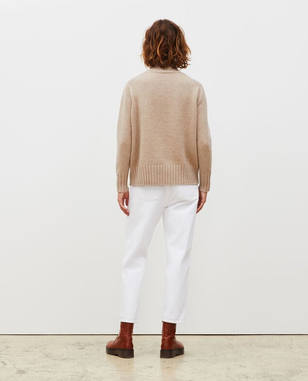 Chunky ribbed turtleneck jumper Latte