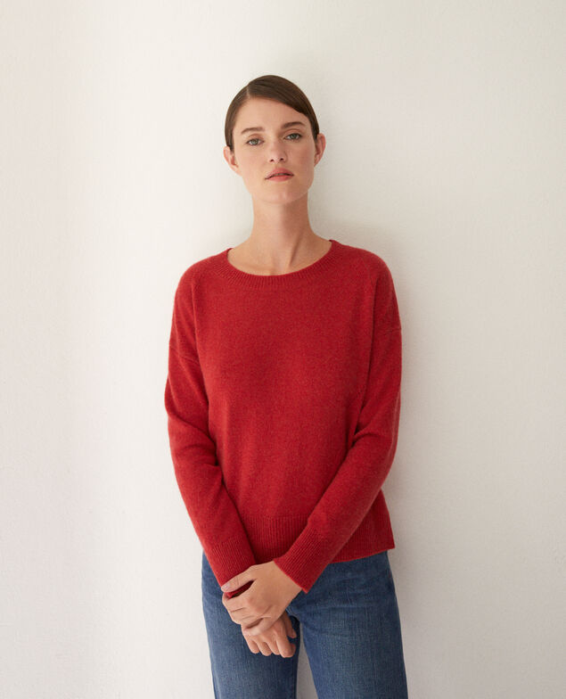 Cashmere jumper Pompeian red