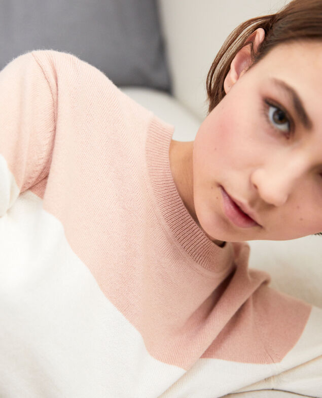 Two-tone jumper Pink beige