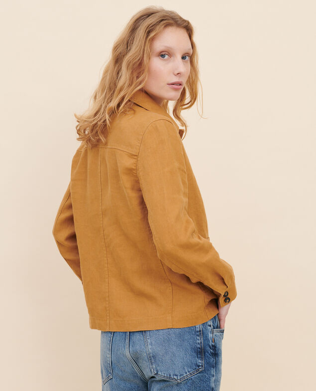 Panama linen work jacket 36 brown
