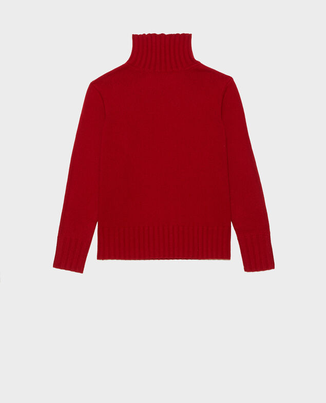 Chunky ribbed turtleneck jumper Royale red