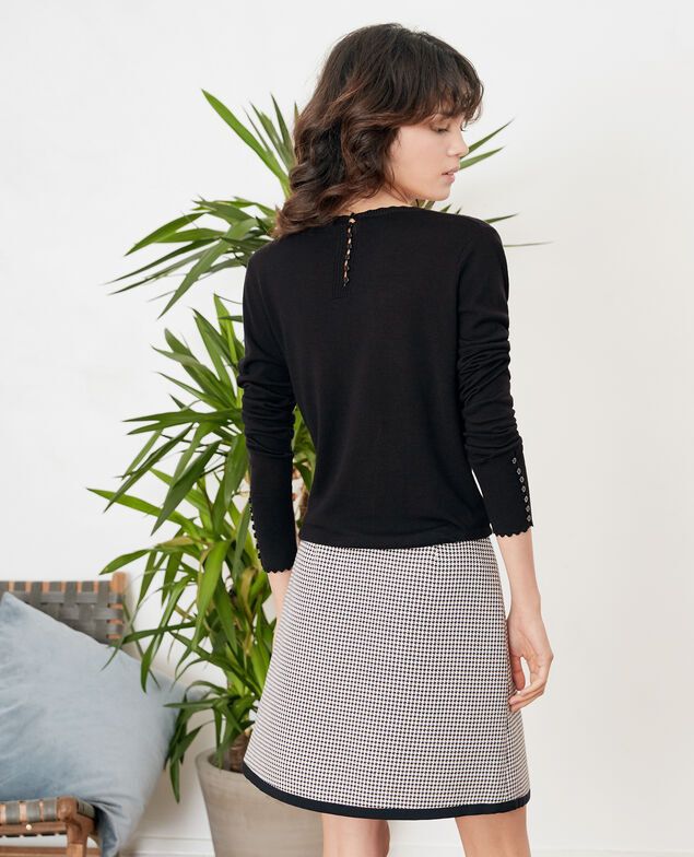 Houndstooth jacquard skirt Red