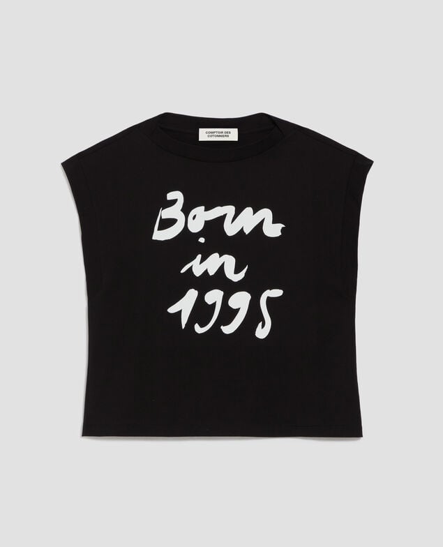 Boxy cotton t-shirt J094 black base 95