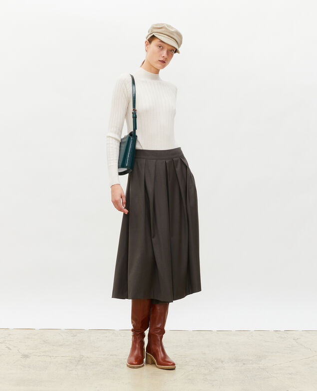  Ribbed merino wool turtleneck jumper Jet stream