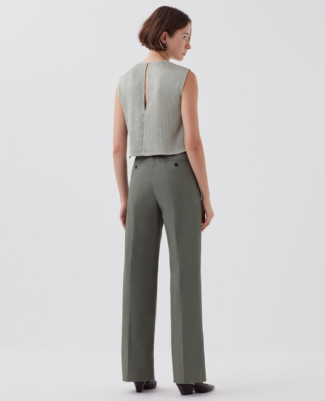 BLANDINE - Straight trousers J560 basil dark green