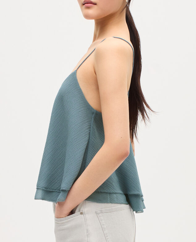 Muslin cross-back top K631 blue lake