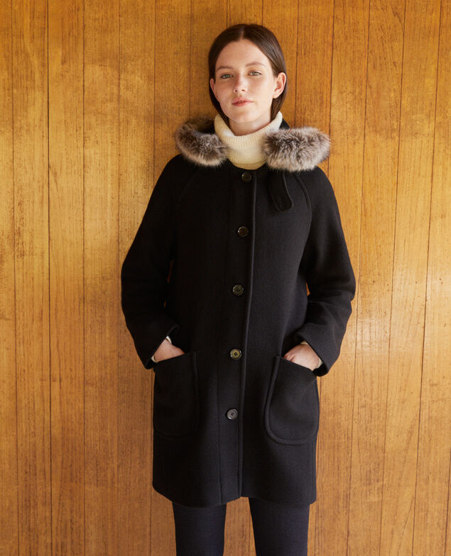 Hooded coat Noir