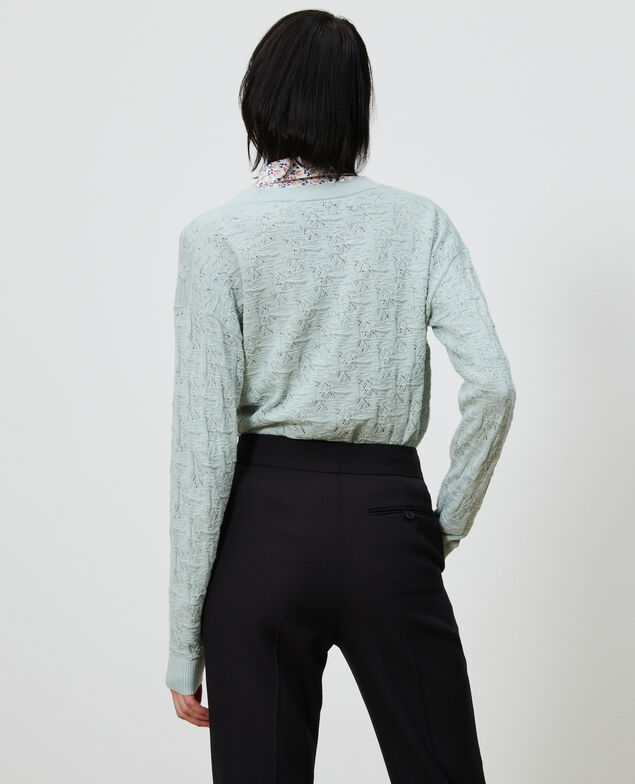 Cotton and linen cardigan Blue haze