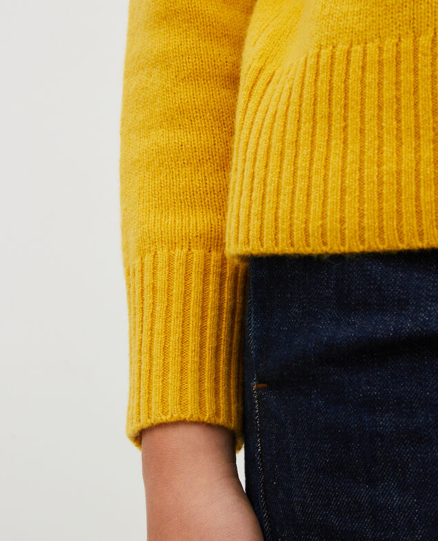 Cashmere boatneck jumper Lemon curry