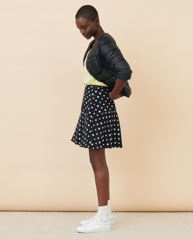 Silk mini skirt 95 print black