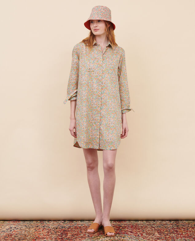 Cotton shirt dress 92 print red