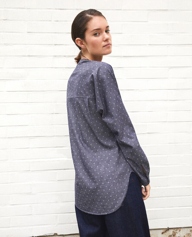 High collar tunic Blue