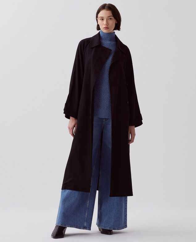 CATHERINE -Long and sleek trench coat H091 black beauty
