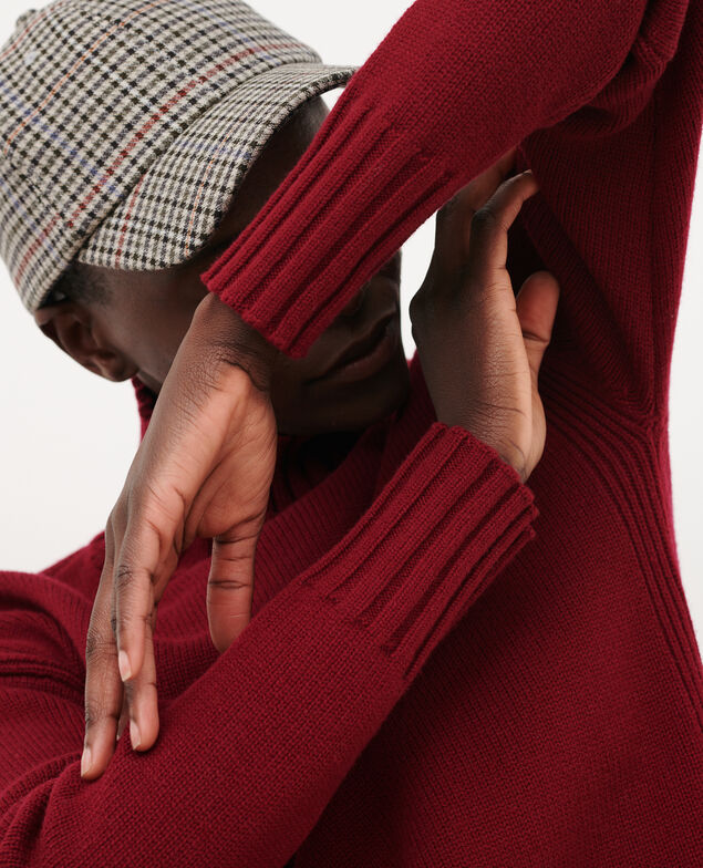 Virgin wool high neck jumper 8878 18 wine
