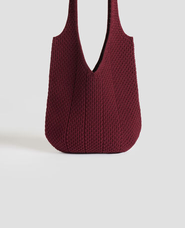 Crochet cotton shoulder bag J380 decadent chocolate