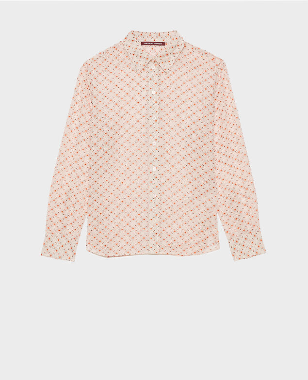 Printed cotton shirt Daisy seashellpink