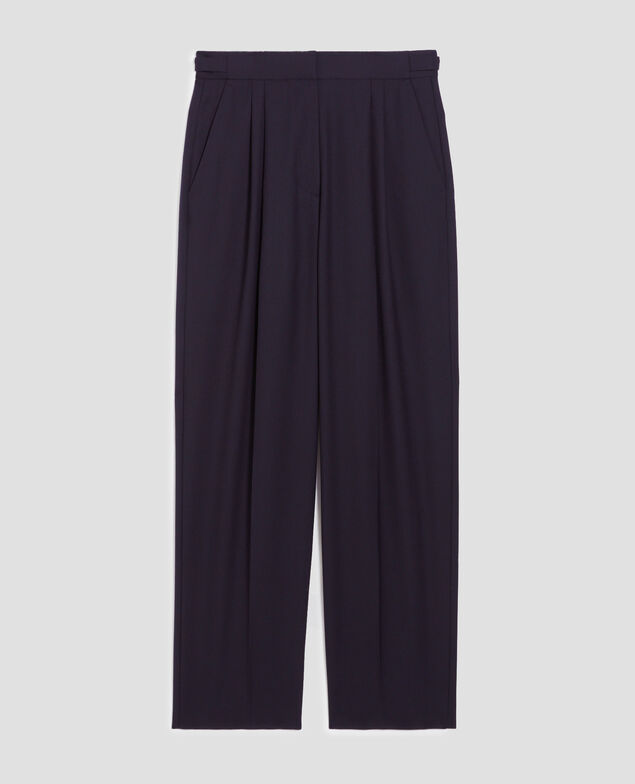 CAMILLE - Pleated wool trousers H695 night sky