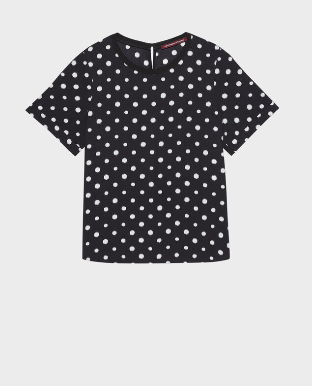 Polka dot print t-shirt 95 print black