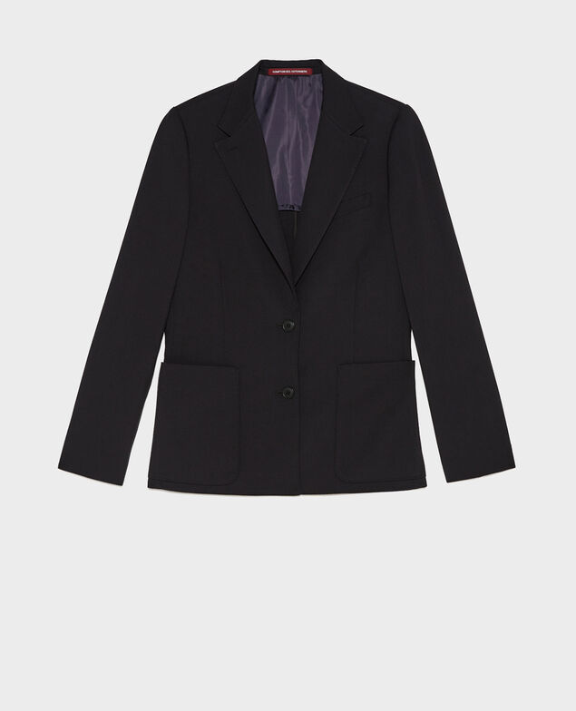 Fitted wool boyfriend blazer Black beauty