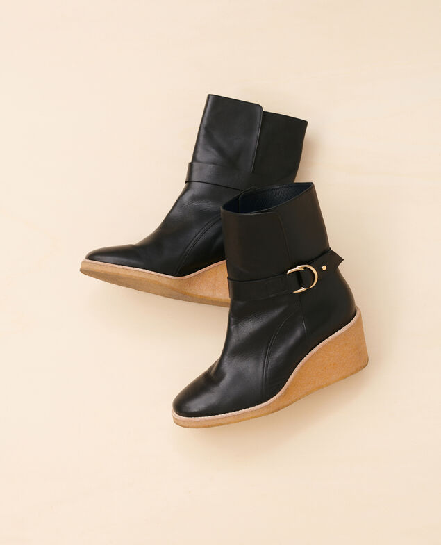 Platform leather ankle boots 4216 black_beauty