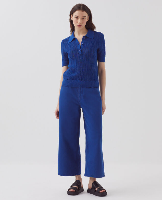 Short-sleeve polo jumper H652 wisteria