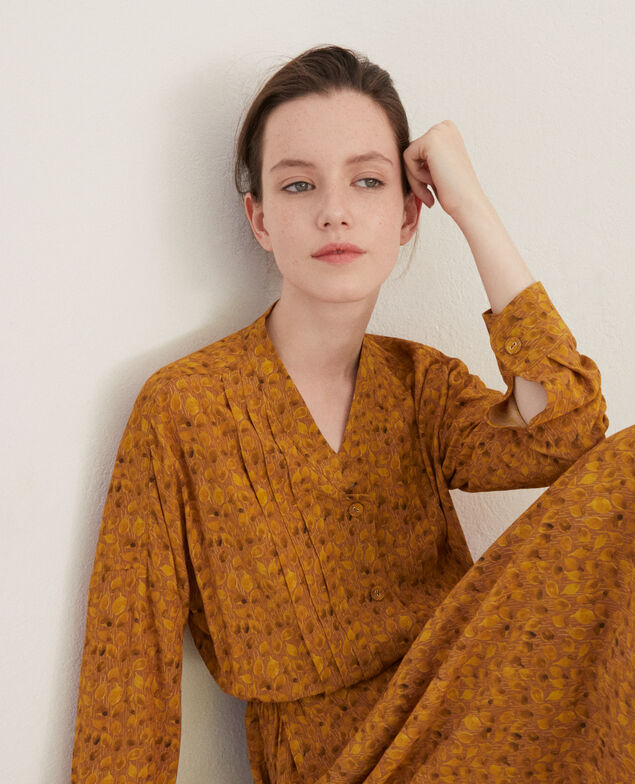 Printed dress Ld golden spice