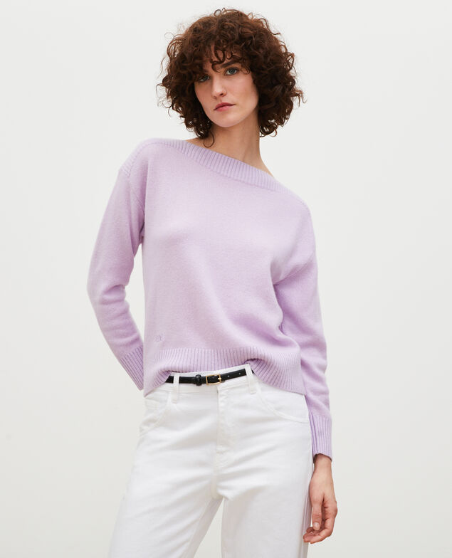 Cashmere boatneck jumper Pastel lilac